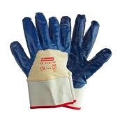 Blue Nitrile (Nbr) Gloves, Half Back Coated, Jersey Linning, Safety Cuff, 10''