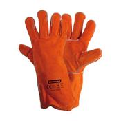 Dark Yellow Cow Split Leather Gloves, Welding Glove, Full Linning, 14'' image