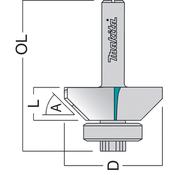 Bearing Guide Edge Trimmer Tct 24Mm X 9Mm 1/4 1 Pc