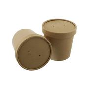 BROWN KRAFT 12oz SOUP CUP &amp; LID CASE OF 250