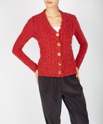 Horseshoe Cable Cardigan Chilli