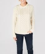 Blasket Honeycomb Stitch Womens Aran Sweater Natural image