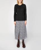 Lambay Lattice Cable Aran Sweater Dark Night image