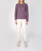 Lambay Lattice Cable Aran Sweater Warm Lavender image