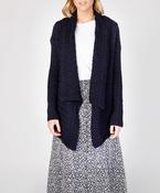 The Glenross Merino Waterfall Cardigan Navy