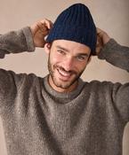 Luxe Ribbed Hat Rich Navy
