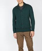 Woodford Aran Cardigan Evergreen