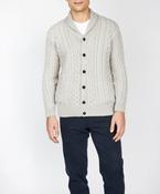 Woodford Aran Cardigan Silver Marl