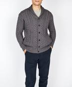 Woodford Aran Cardigan Steel Marl