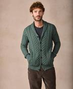 Woodford Aran Cardigan Fern Marl