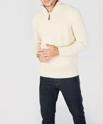 Reefer Ribbed Zip Neck Sweater Natural image