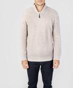 Reefer Ribbed Zip Neck Sweater Silver Marl image