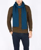 Ribbed Merino Scarf Petrol Marl