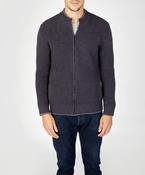 Rockbrook Zipped Ribbed Cardigan Navy Marl
