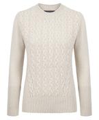 The Kilcrea Cashmere Cable Round Neck Sweater Chalkstone image