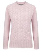 The Kilcrea Cashmere Cable Round Neck Sweater Pink Mist image