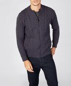 Ardross Aran Cardigan Navy Marl