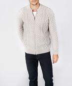 Ardross Aran Cardigan Silver Marl