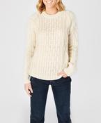 Fearnóg Womens Aran Crew Neck Sweater Natural image