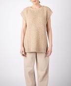 Fennel Oversized Aran Sweater Vest Seashell