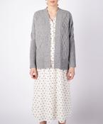 Brome Batwing Diamond Pattern Cardigan Pearl Grey image
