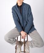 Brome Batwing Diamond Pattern Cardigan Sea Spray image