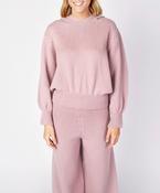 Jersey Cropped Hoodie Mauve image