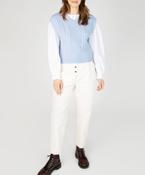 Pansy V-Neck Aran Vest Ice Blue image