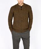 Aran Textured Zipped Cardigan Desert Marl image