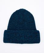 The Zinnia Chunky Merino Hat Petrol Marl