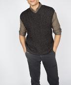 Birch Mens Aran V Neck Vest Anthracite