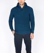 Owenroe Ribbed Troyer Sweater Petrol Marl