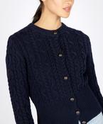 The 'Elva' Cropped Cardigan Navy