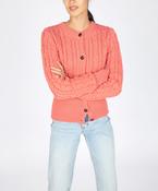 The 'Elva' Cropped Cardigan Salmon