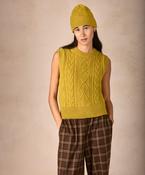 The 'Callie' Cable Vest Lichen