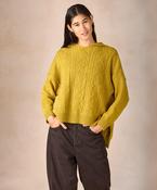 The 'Ada' Cable Hoodie Lichen