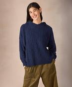 The 'Ada' Cable Hoodie Rich Navy
