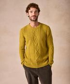 The Carraroe Cashmere Cable Crew Neck Jumper Lichen
