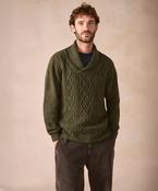 The Salthill Cashmere Shawl Neck Sweater Loden