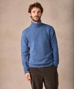 The Portlaw Cashmere Polo Neck Jumper Blue Ocean