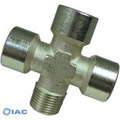 G1/2" Nickel Plated Equal Female Cross with One male Branch Thread CH20mm CODE: EFC12MF image