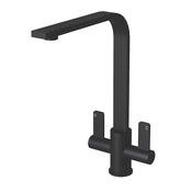 Stroud Matt Black Kitchen Tap | Twin Lever Mixer