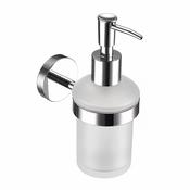 Wall Mounted Soap Dispenser | Glass Bottle, Silver Pump image