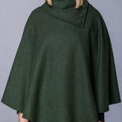 Wool Poncho - Forest Green