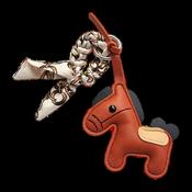 Horse key chain with ribbon