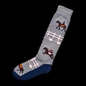Grey, navy and white equine theme, knee high socks