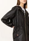 Burberry black raincoat hotsell with hood image