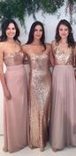 Pink gold hotsell dress bridesmaid image