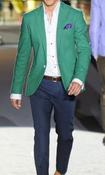 Green blazer hotsell blue shirt