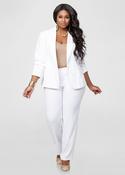 White plus size hotsell pants suit image